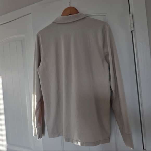 Goodfellow & Co Long Sleeve Classic Polo Shirt Mens Medium Cream - Picture 2 of 3
